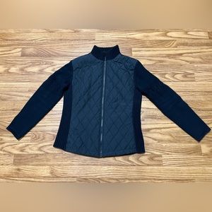 FDJ French Dressing Black Quilted Zip-Up Long Sleeve Mock Neck Jacket Size S